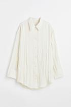 H & M - H & M+ Crinkled Chiffon Shirt - White