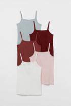 H & M - 5-pack Jersey Tank Tops - Orange