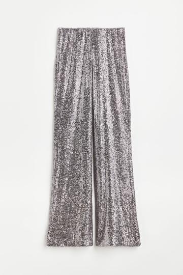H & M - Sequined Pants - Silver