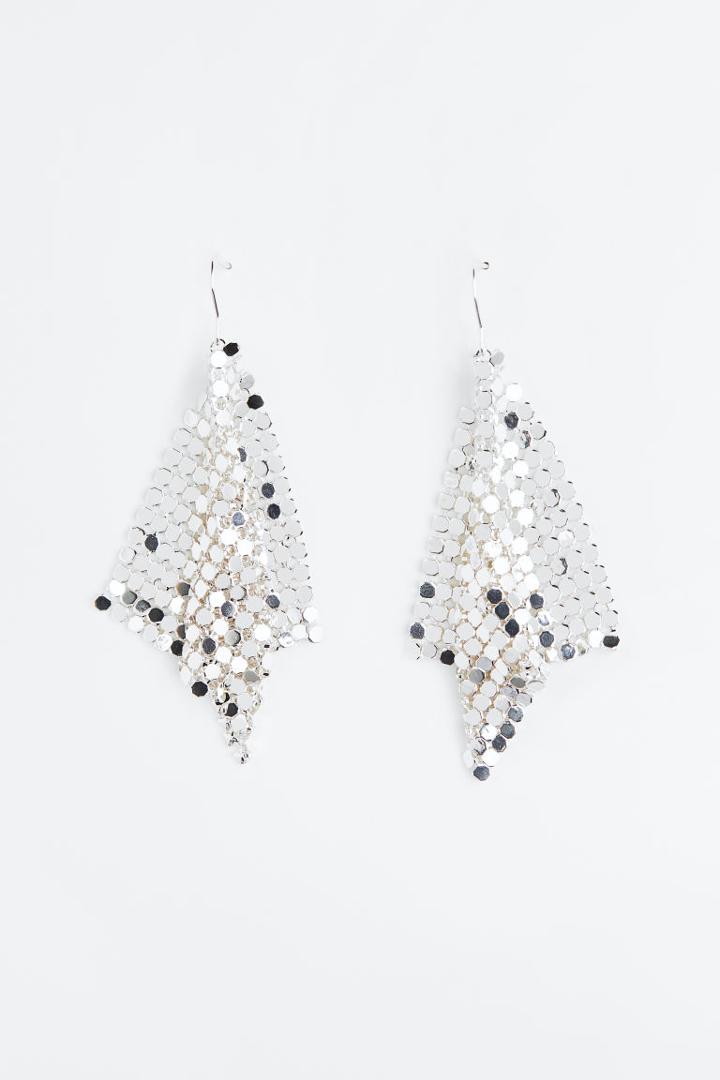 H & M - Metal-disc Earrings - Silver