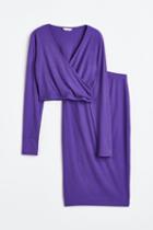 H & M - Mama 2-piece Top And Skirt Set - Purple