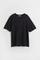 H & M - Linen Jersey T-shirt - Black