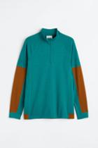 H & M - Wool-blend Base-layer Top - Turquoise