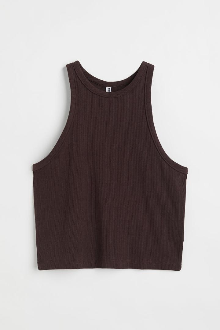 H & M - H & M+ Ribbed Tank Top - Brown