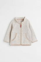 H & M - Knit Fleece Jacket - Beige