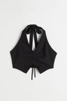 H & M - Halterneck Drawstring Top - Black
