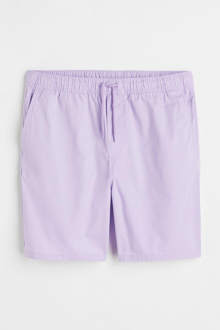 H & M - Regular Fit Cotton Shorts - Purple