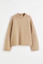 H & M - Oversized Mohair-blend Sweater - Beige