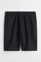 H & M - Relaxed Fit Linen-blend Shorts - Black