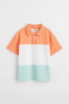 H & M - Cotton Piqu Polo Shirt - Orange