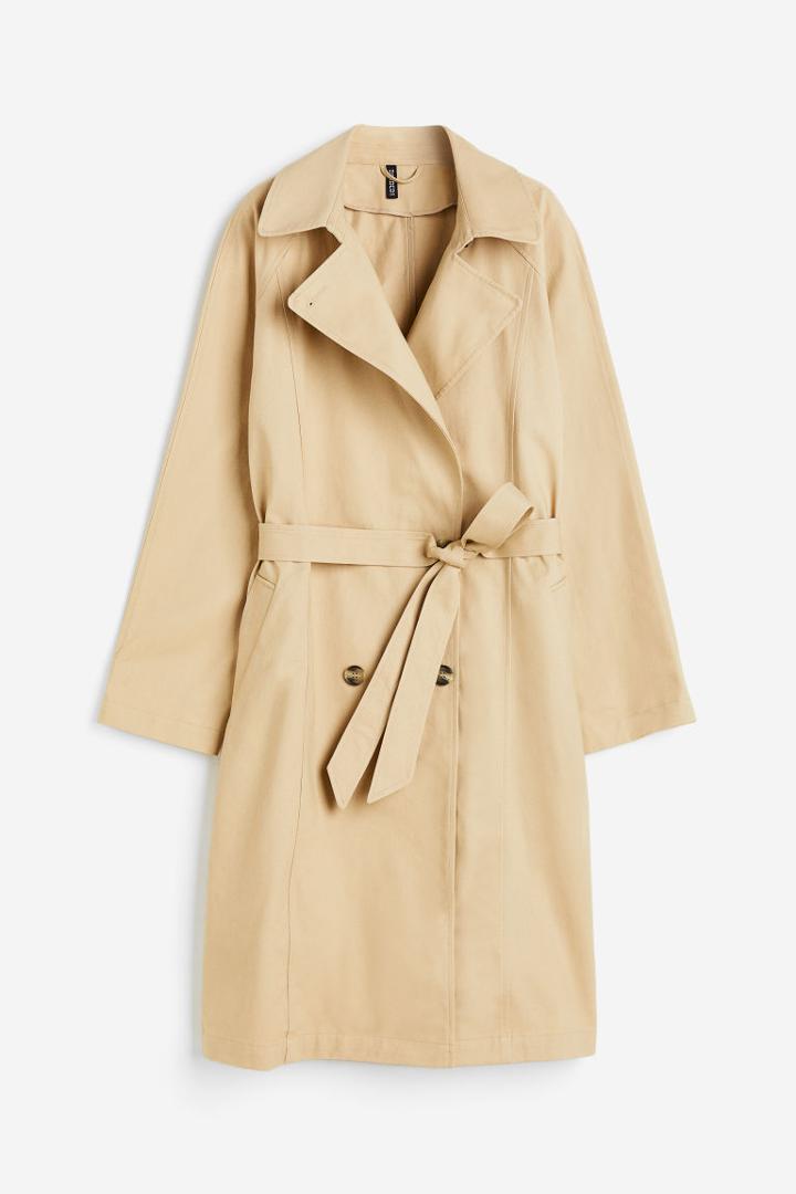 H & M - H & M+ Cotton Twill Trench Coat - Beige