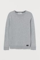 H & M - Fine-knit Cotton Sweater - Gray