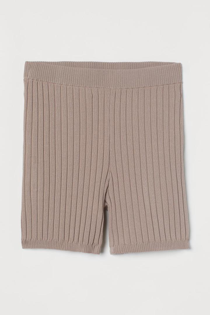 H & M - Rib-knit Shorts - Brown