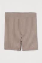 H & M - Rib-knit Shorts - Brown