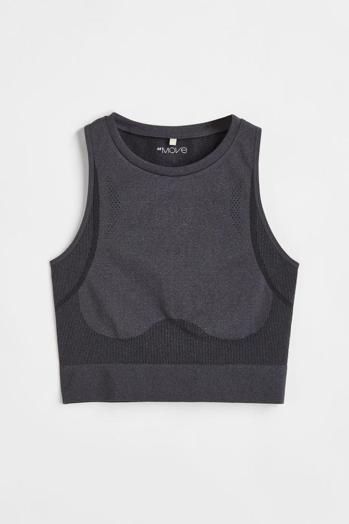 H & M - Seamless Sports Top - Gray