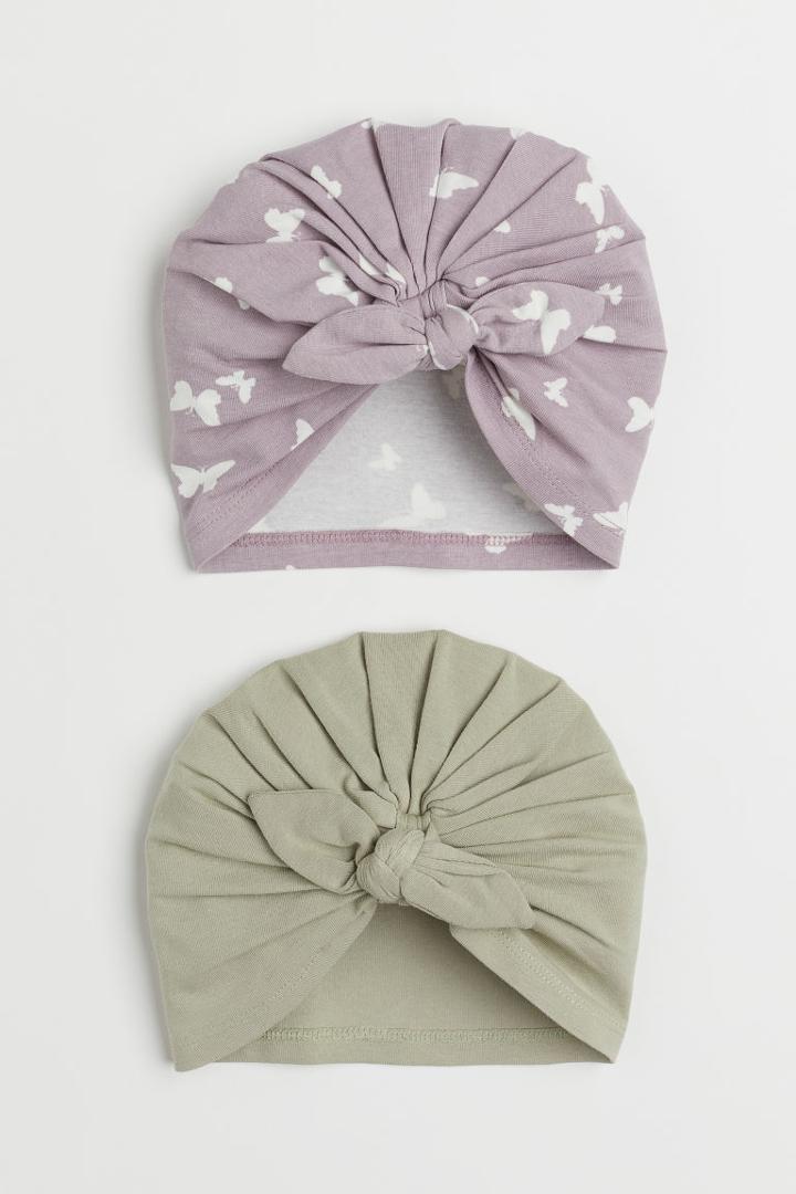 H & M - 2-pack Turbans - Purple