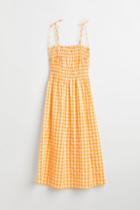 H & M - Smocked Seersucker Dress - Yellow