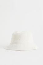 H & M - Terry Bucket Hat - White