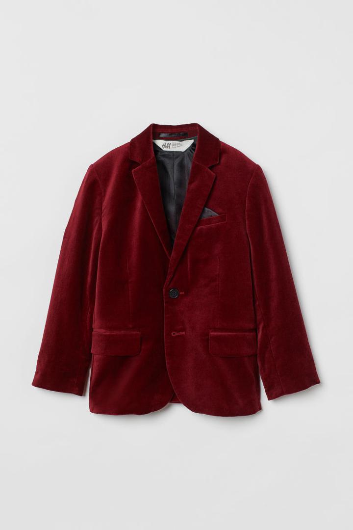 H & M - Velvet Blazer - Red