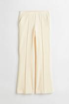 H & M - Ribbed Velour Pants - Beige