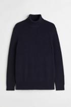 H & M - Regular Fit Turtleneck Sweater - Blue