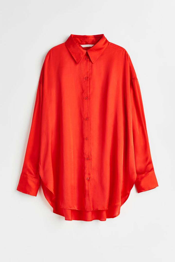 H & M - Oversized Blouse - Orange