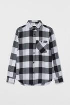H & M - Cotton Flannel Shirt - Black