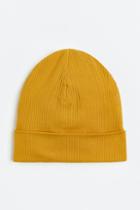 H & M - Ribbed Jersey Hat - Yellow