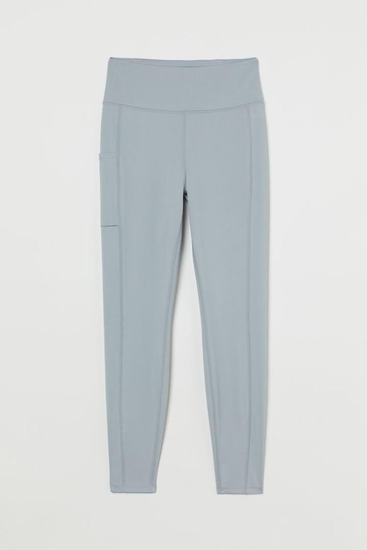 H & M - Pocket-detail Sports Leggings - Gray