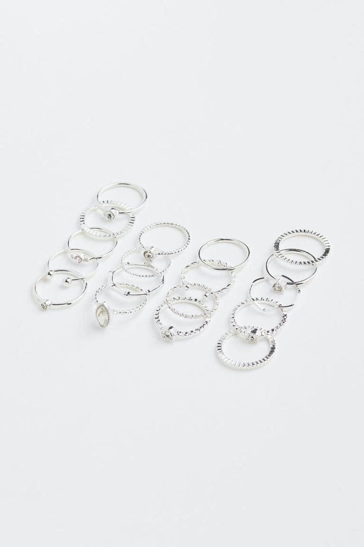 H & M - 18-pack Rings - Gray