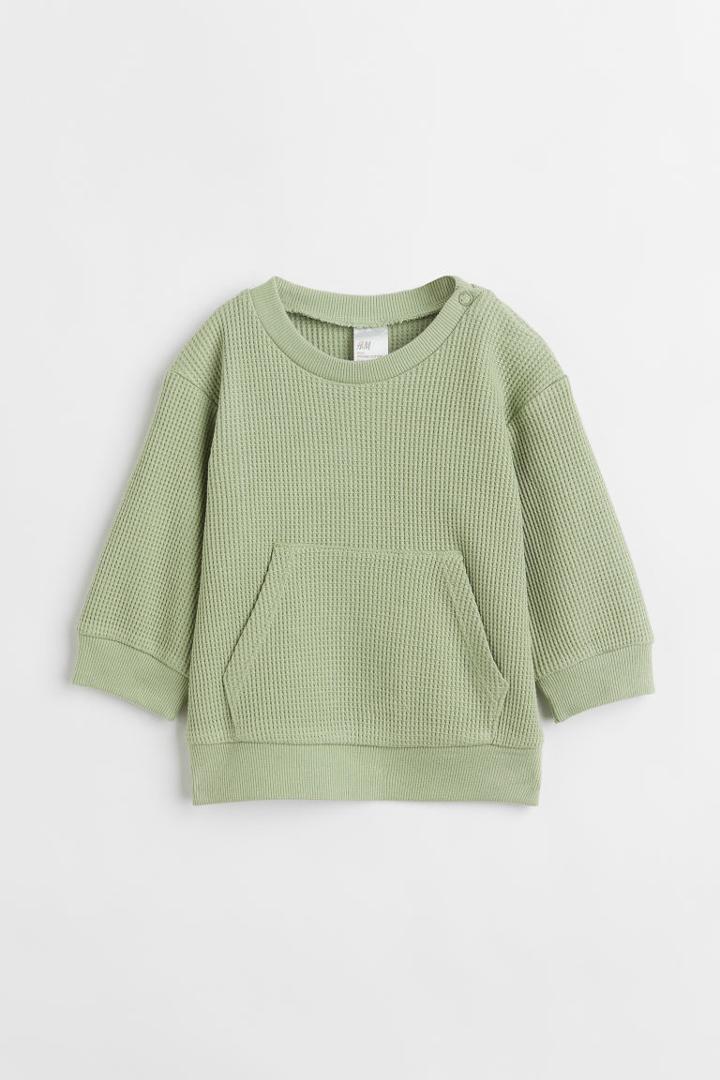 H & M - Waffled Shirt - Green