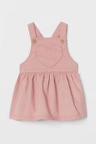 H & M - Corduroy Overall Dress - Pink