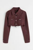 H & M - Denim Crop Jacket - Brown