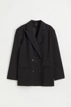 H & M - Double-breasted Jacket - Black