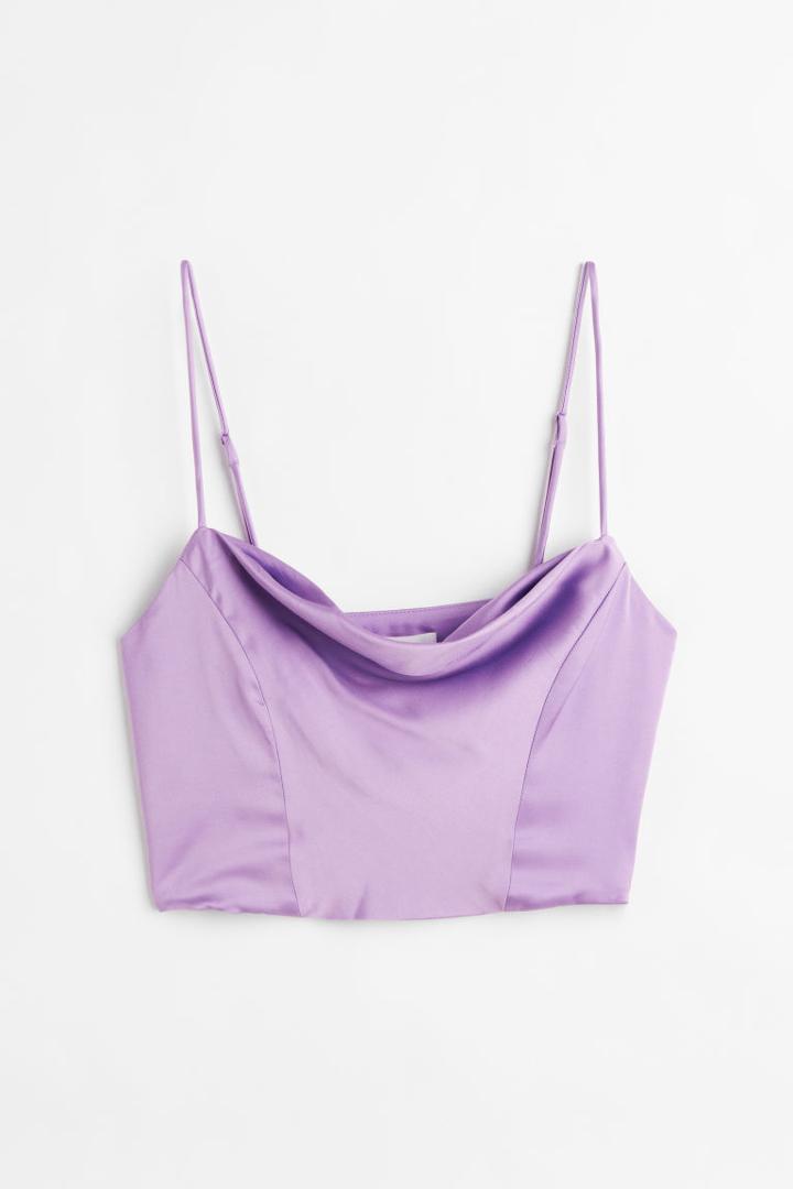 H & M - Satin Corset Top - Purple