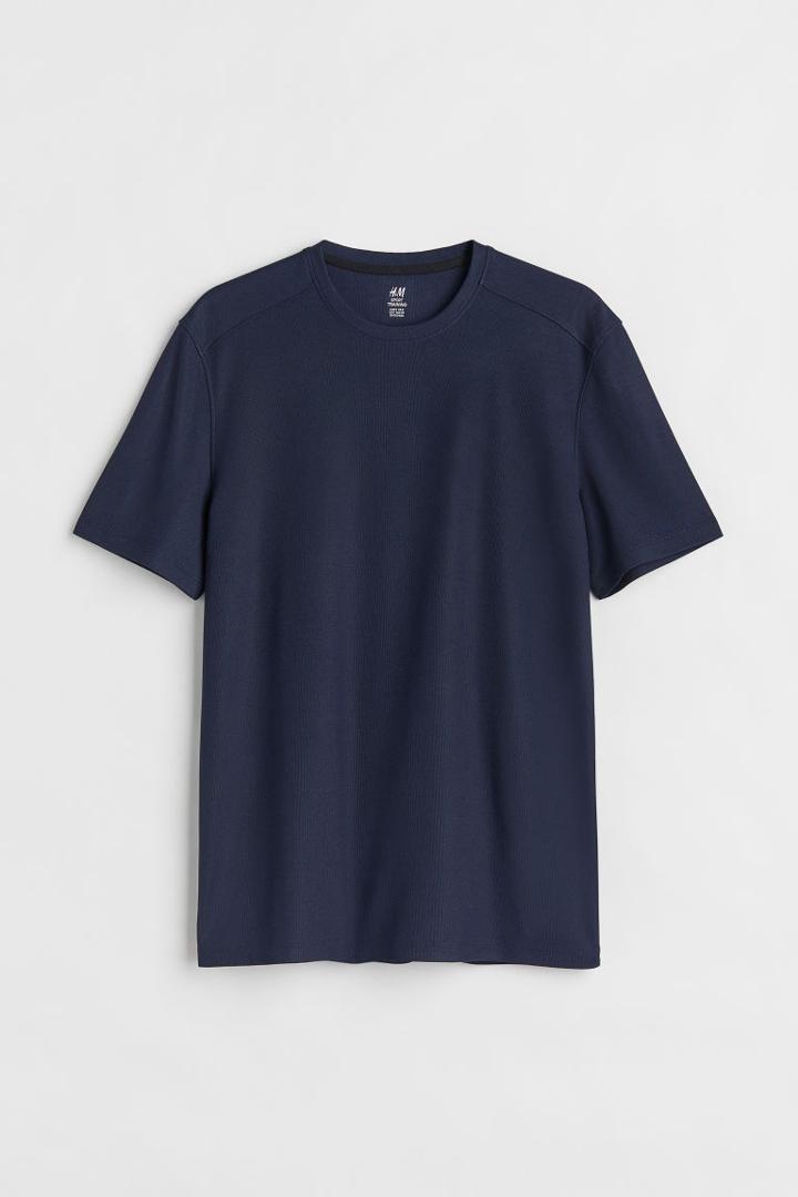 H & M - Regular Fit Short-sleeved Sports Shirt - Blue