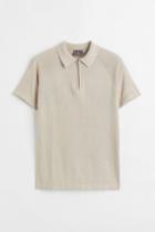 H & M - Muscle Fit Polo Shirt - Beige