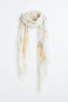 H & M - Printed Scarf - White