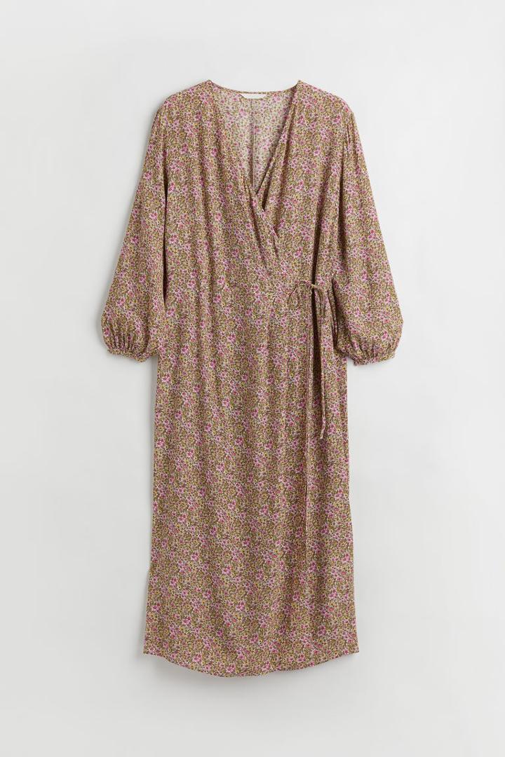H & M - H & M+ Patterned Wrap Dress - Orange
