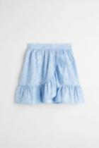 H & M - Flounce-trimmed Wrapover Skirt - Blue