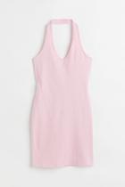 H & M - Cotton Halterneck Dress - Pink