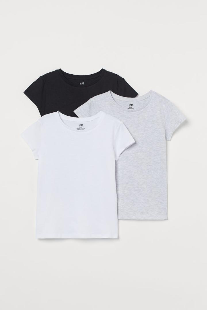 H & M - 3-pack Cotton T-shirts - White