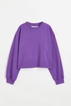 H & M - Boxy Sweatshirt - Purple