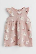 H & M - Ruffle-trimmed Jersey Dress - Pink