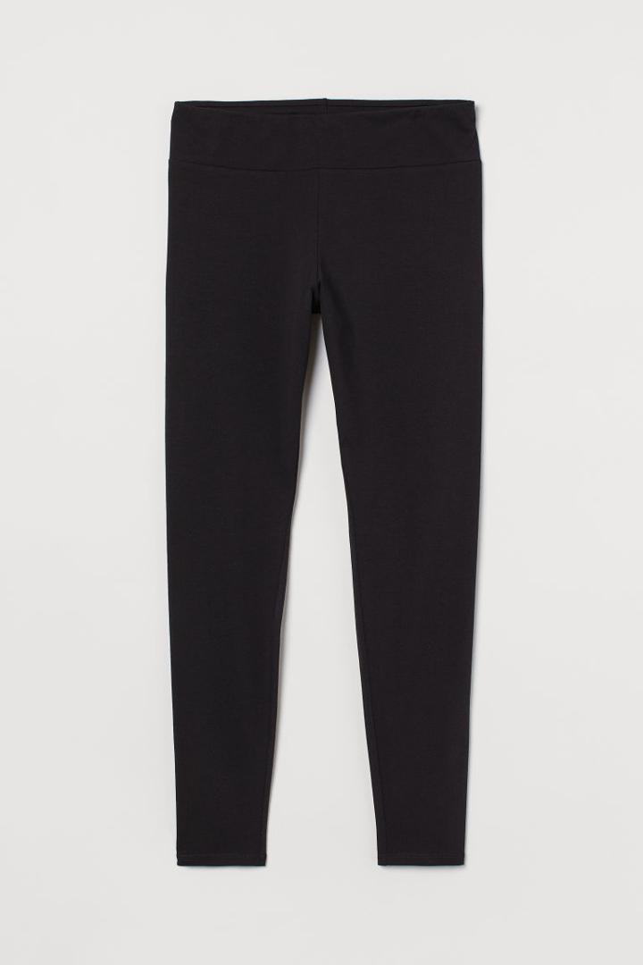 H & M - H & M+ Cotton Jersey Leggings - Black