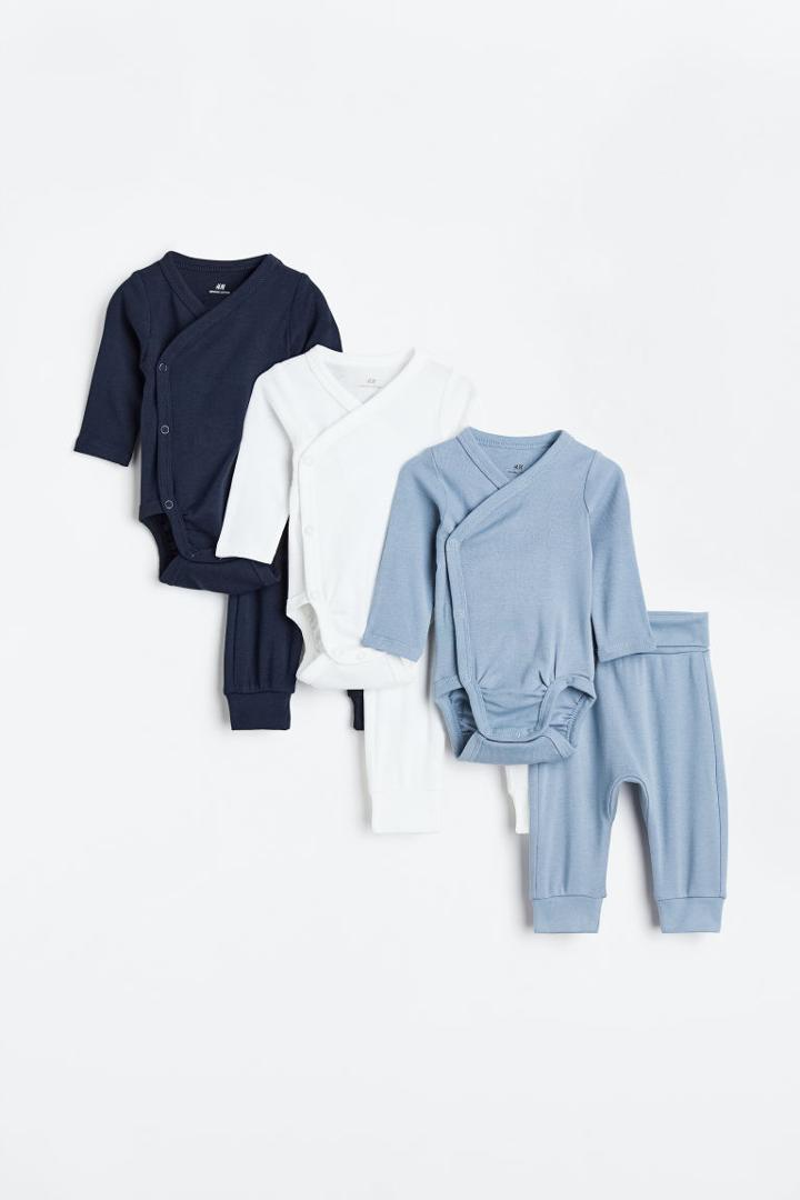 H & M - 6-piece Cotton Set - Blue