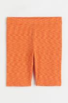 H & M - Ribbed Bike Shorts - Orange