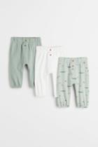H & M - 3-pack Cotton Joggers - Green