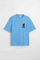 H & M - Relaxed Fit Cotton T-shirt - Blue