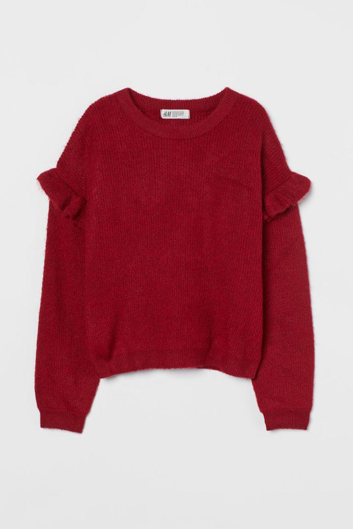 H & M - Oversized Knit Sweater - Red